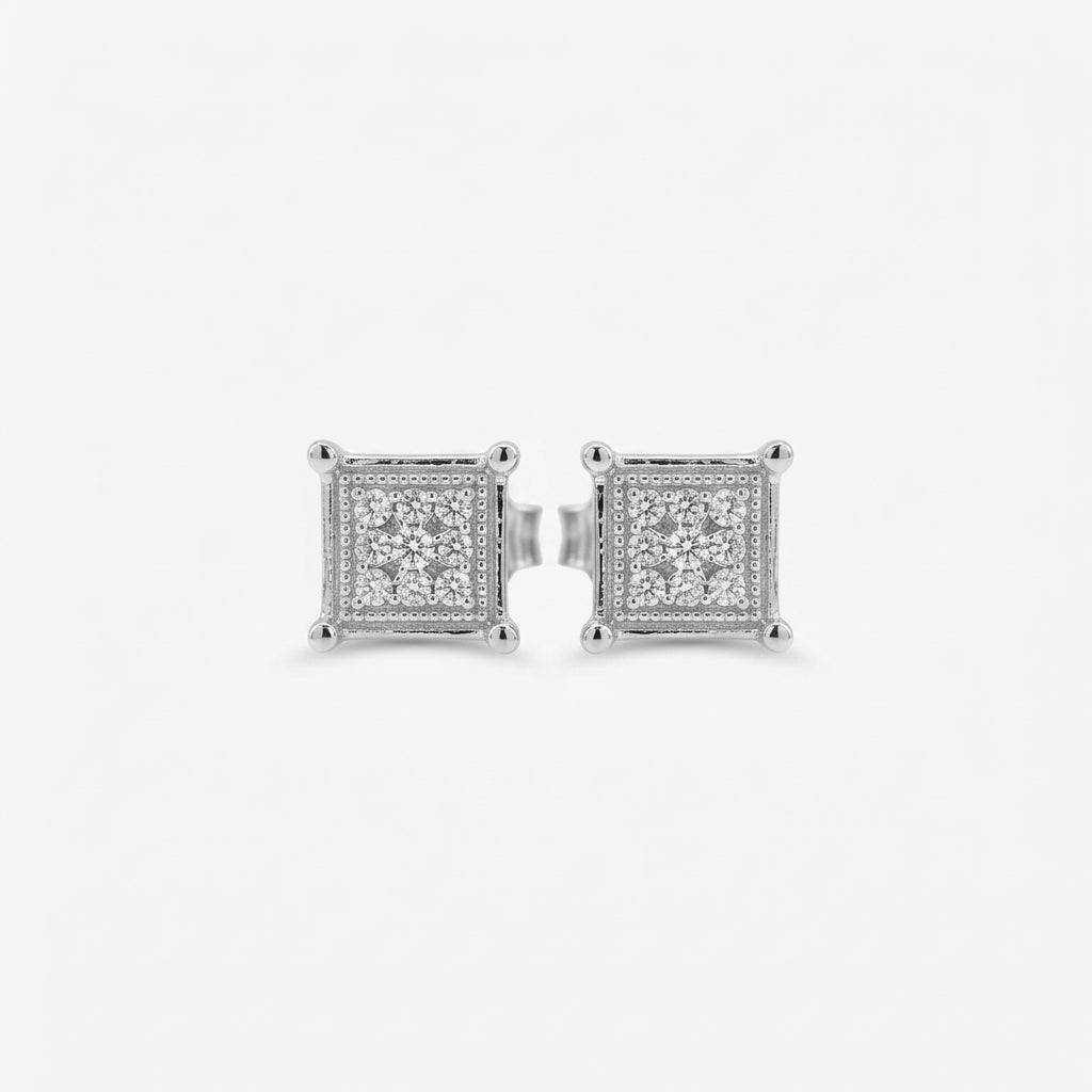 Pendientes acero inoxidable nine microcircon