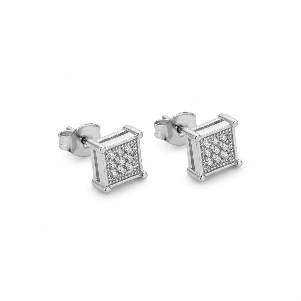 Pendientes acero inoxidable nine microcircon