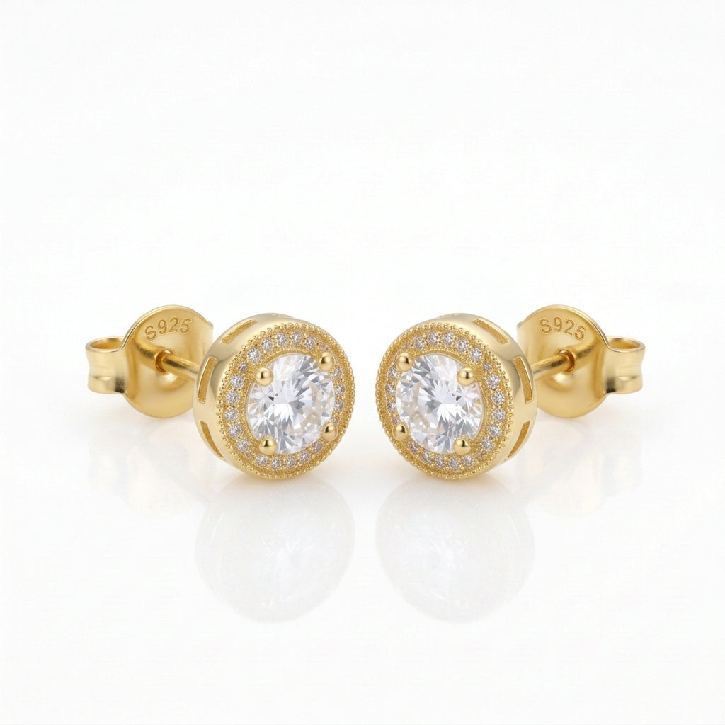 Pendientes Halo Redondos