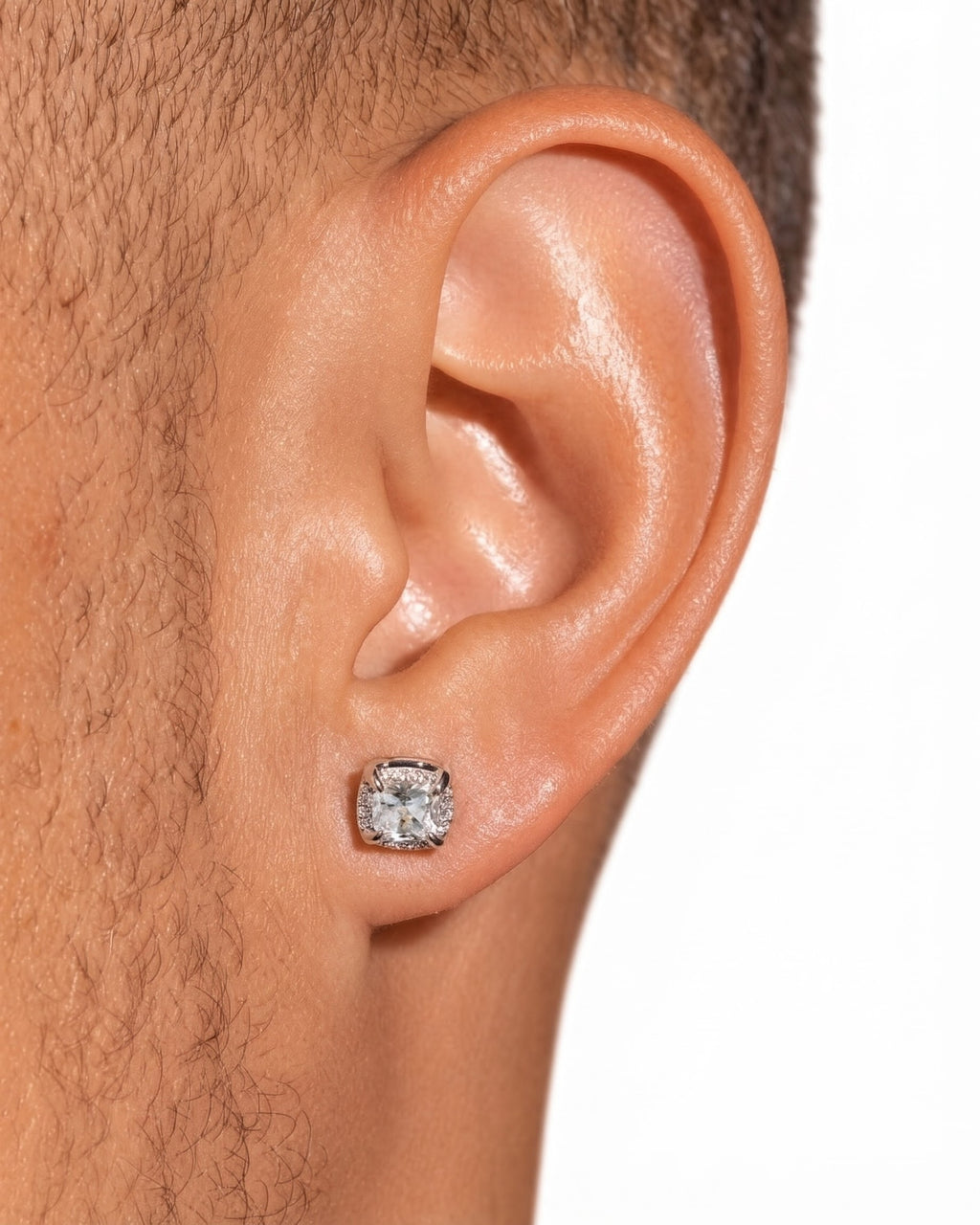 Pendientes Halo Semicuadrados